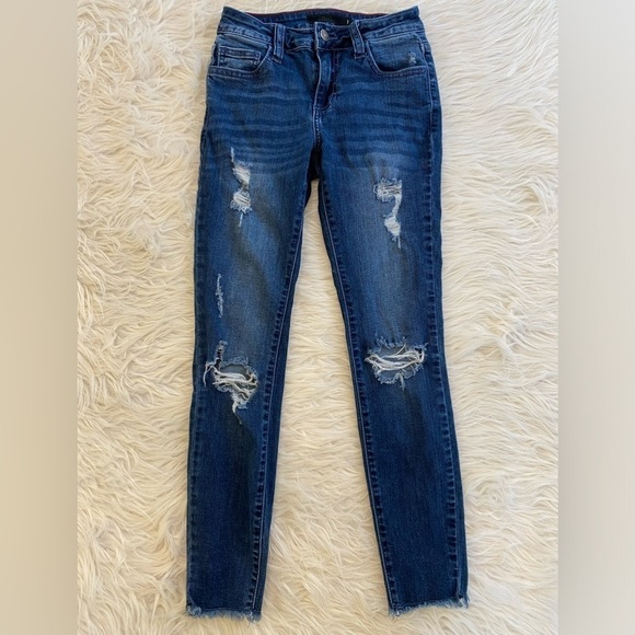 Cello Distressed Denim Jeans women size 1‎ - Picture 1 of 7